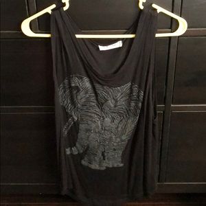Glitter elephant black tank top